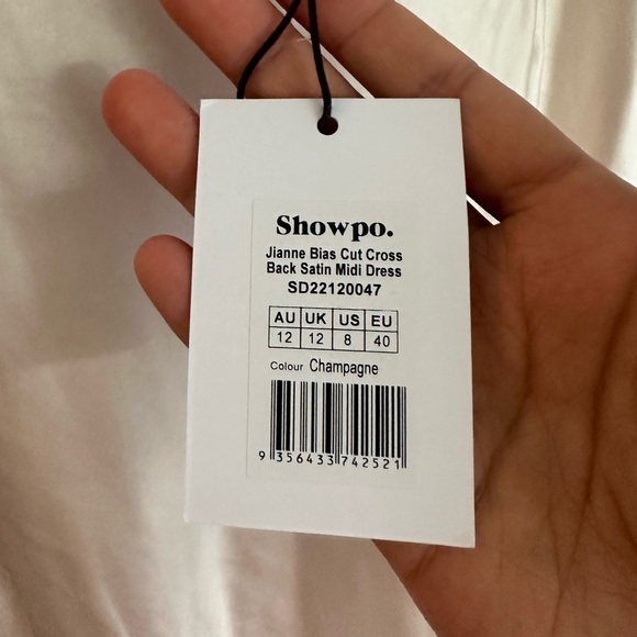 NWT Showpo - SATIN SLIP DRESS IN CHAMPAGNE - Picture 7 of 10